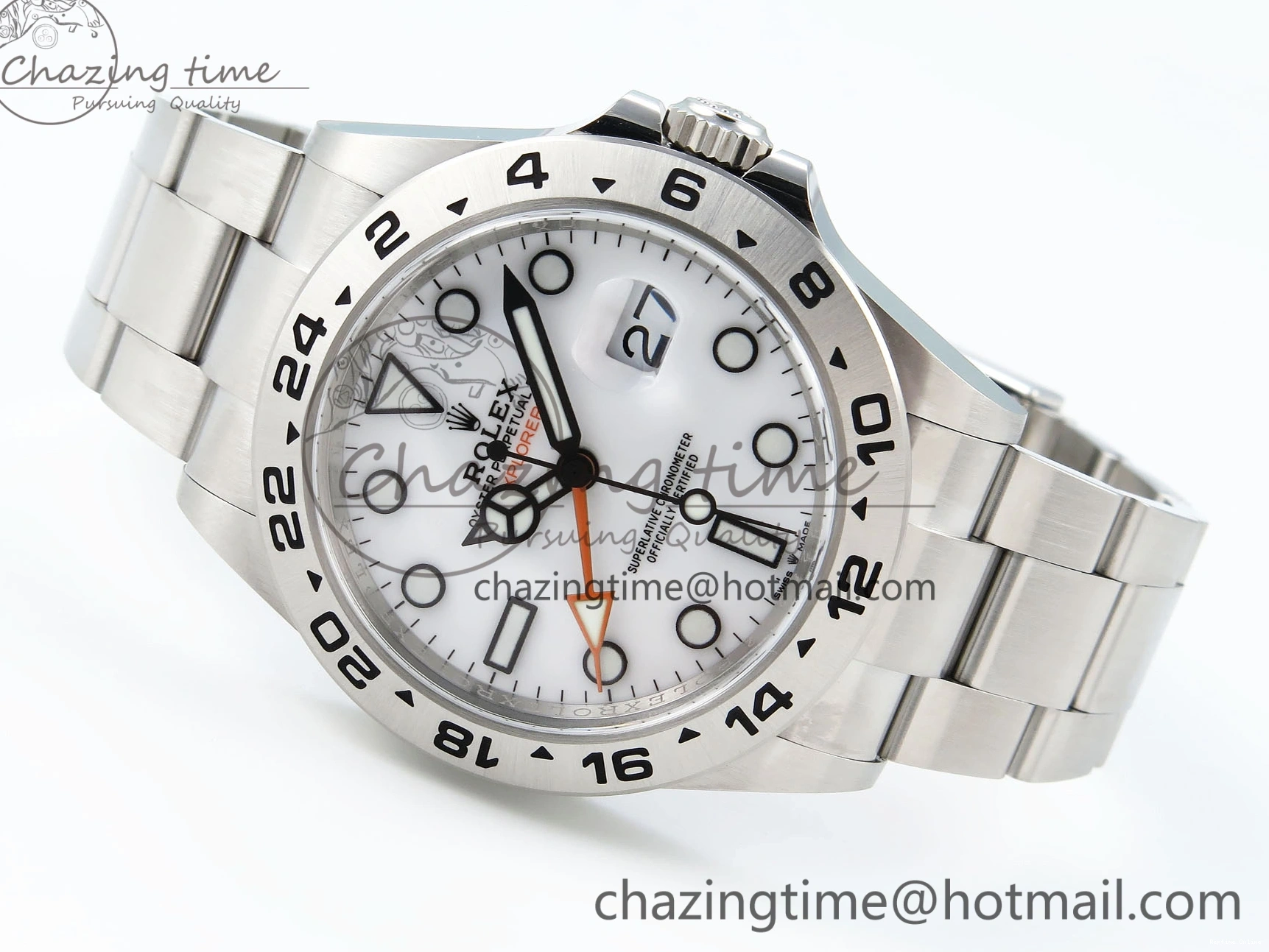 0507 Stylish Explorer II 42mm 226570 Black 904L SS C+F 1:1 Best Edition White Dial on Bracelet VR3285 CHS 1712